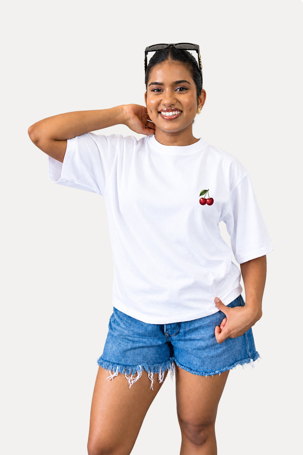 Cherry Oversized Tee, front view