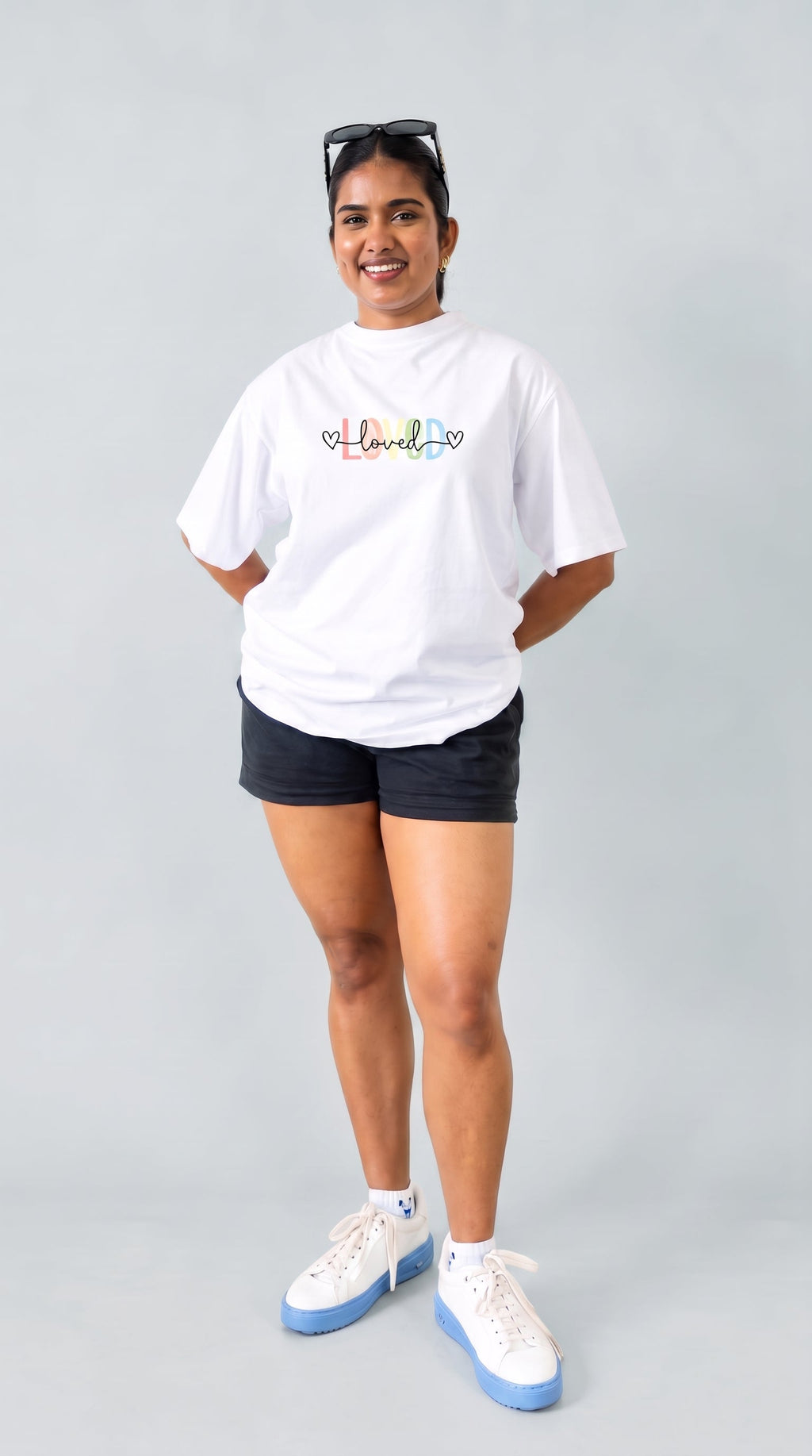 Loved Oversized Tee, full length view