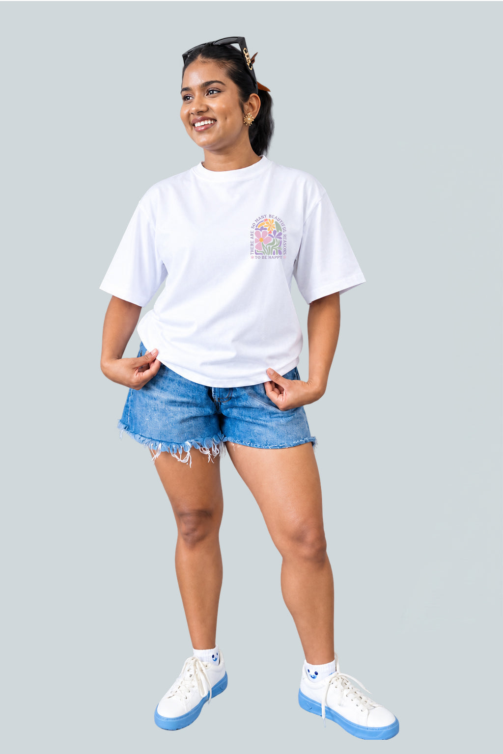 To Be Happy Oversized Tee, front view