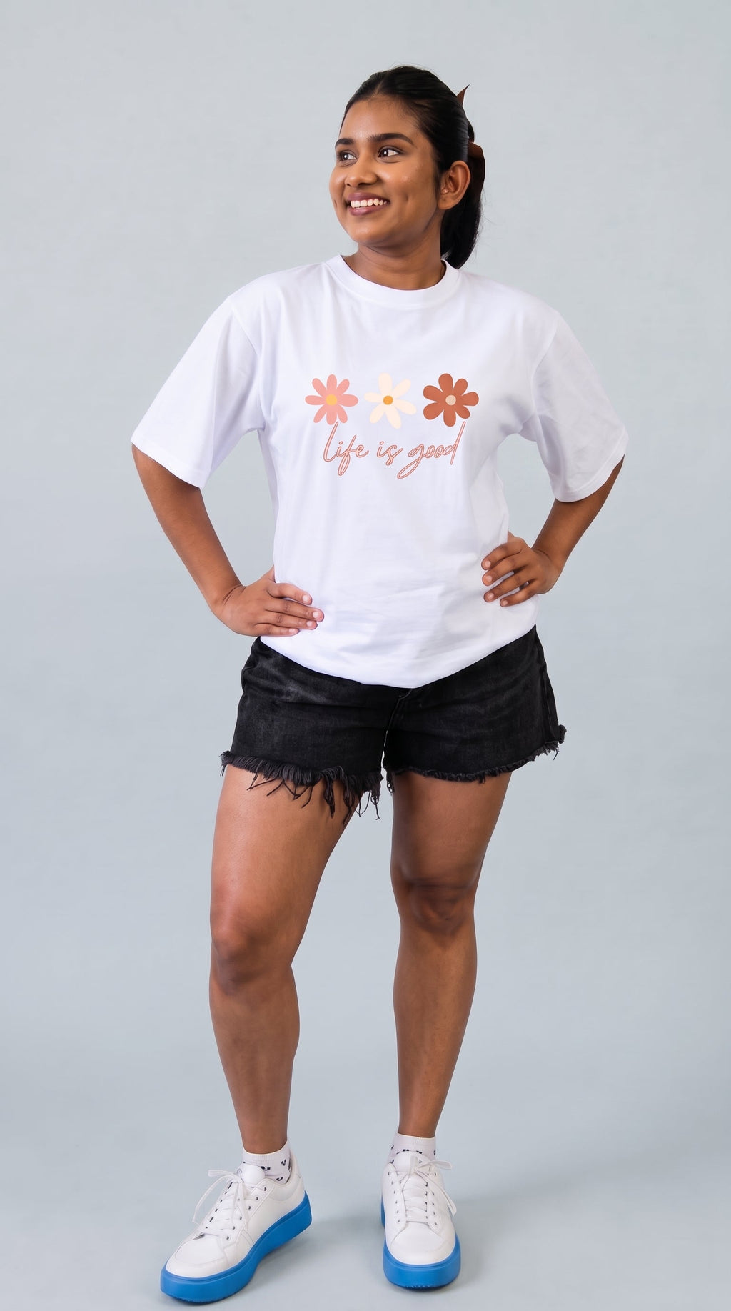 Life Is Good Oversized Tee, full length view